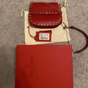 Valentino Garavani  red rockstud crossbody bag